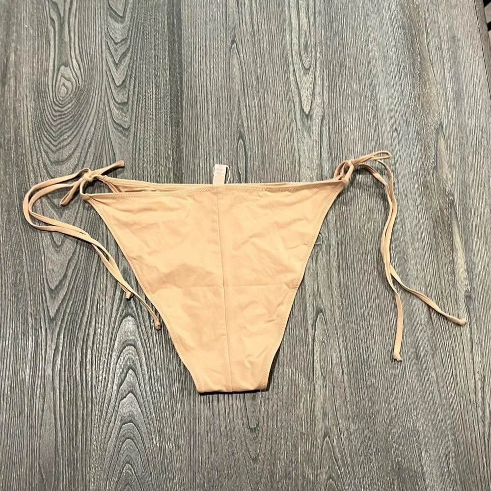 NWT Skims Recycled Swim Low Rise Tie Bikini Bottom Dipped Front Ochre Size 4X
